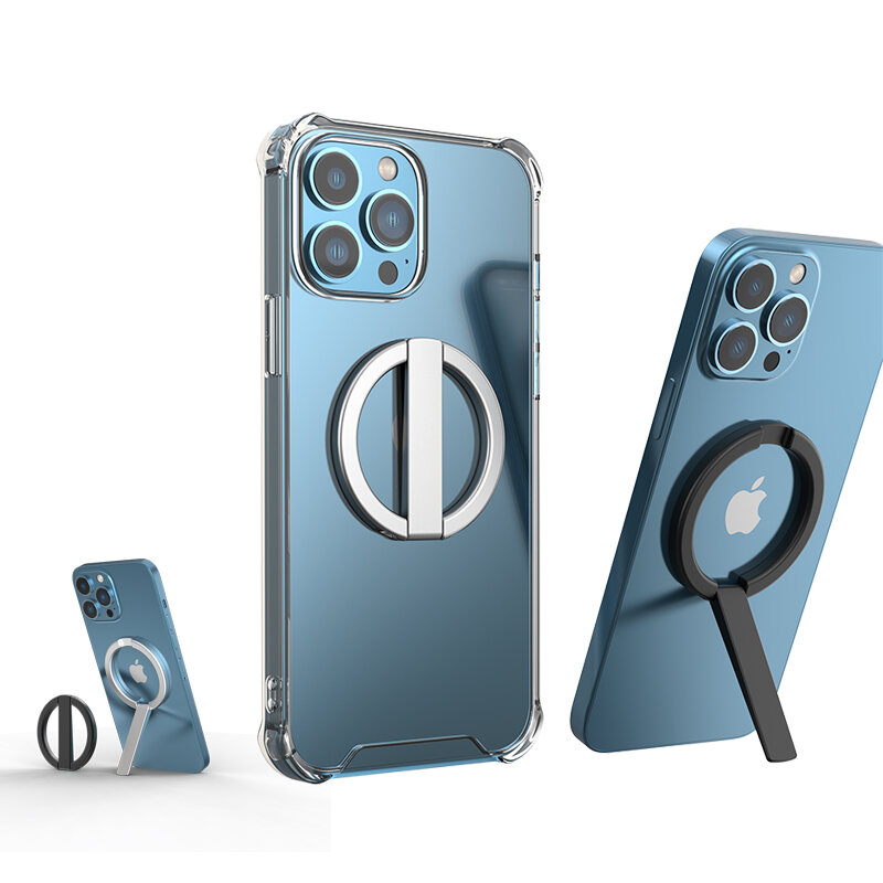 2023 New Magsafe Magnetic Stand Mini Alloy Portable Foldable Desktop Holder Bracket For i Phone 14 Pro Max 13 12 11 XR Magsafe Case Holder For Xiaomi Huawei Phone Stand For All Phones