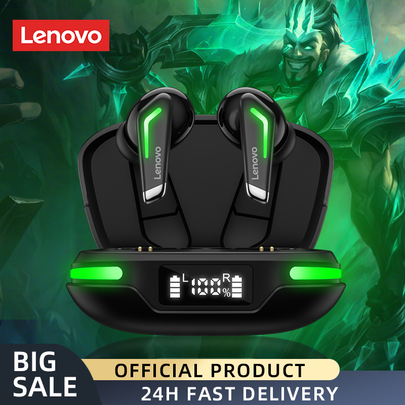 Lenovo GM3 Bluetooth Earphone Playstation Earbuds Earpods Gaming Headset Low Latency Headphone Sport Waterproof Noise Reduction