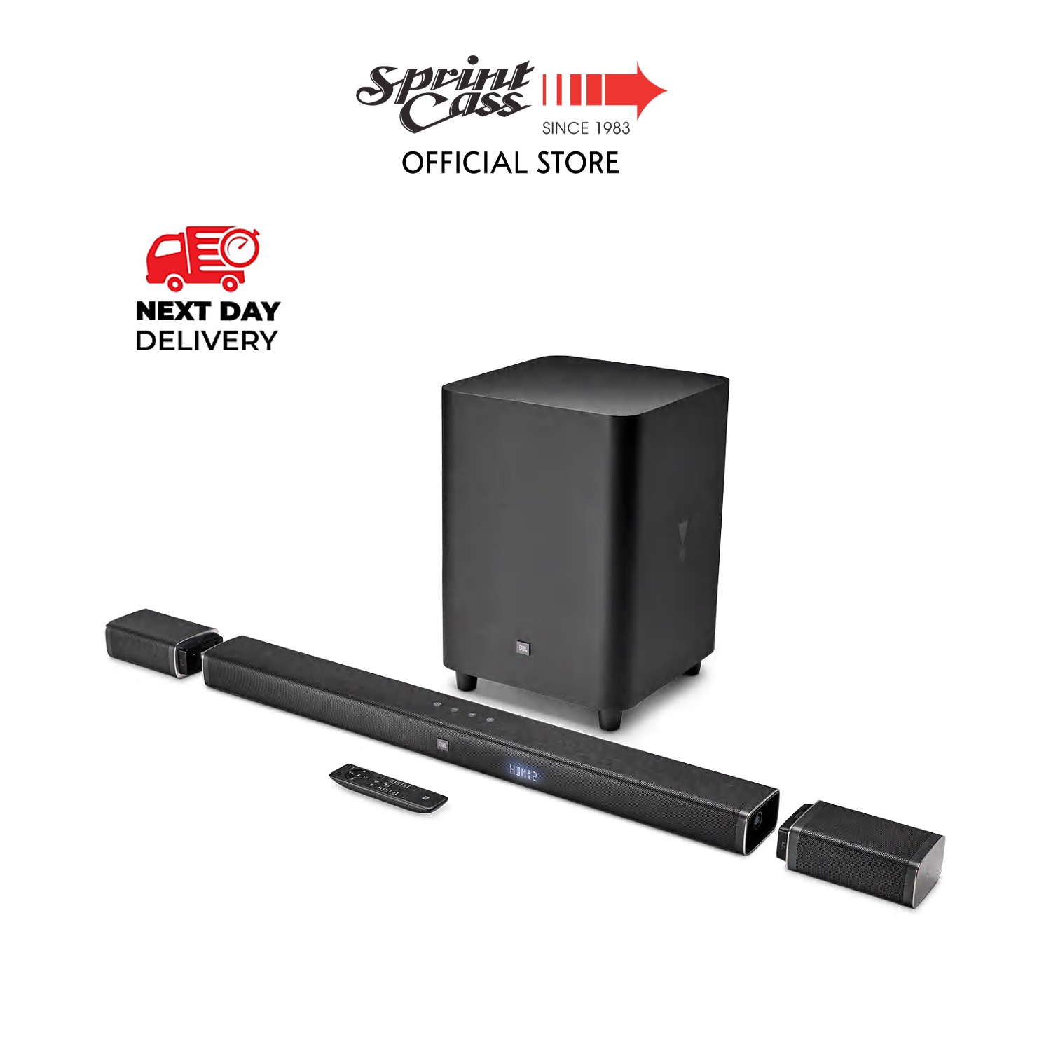(NEXT DAY DELIVERY) JBL Bar 5.1  5.1-Channel 4K Ultra HD Soundbar with True Wireless Surround Speakers