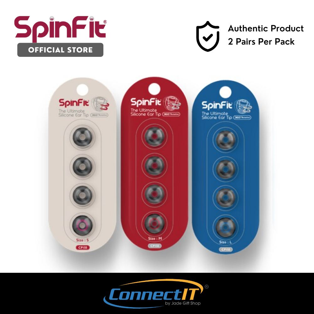 SpinFit CP155 Premium Replacement Silicone Eartips for Earphones with Nozzle Size of 5.5 mm (2 Pairs)