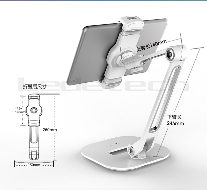 Tablet Phone Desktop Stand Mount with 360° Swivel Clamp Phone Tablet Stand