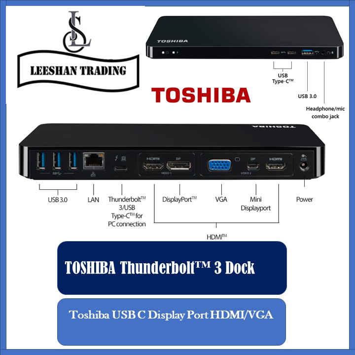 Toshiba  Thunderbolt ™ 3 Dock 1xHDMI DP mDP USB-C USB3.0 RJ45 Docking Station for Windows & Mac[ Used] 2 Month Warranty
