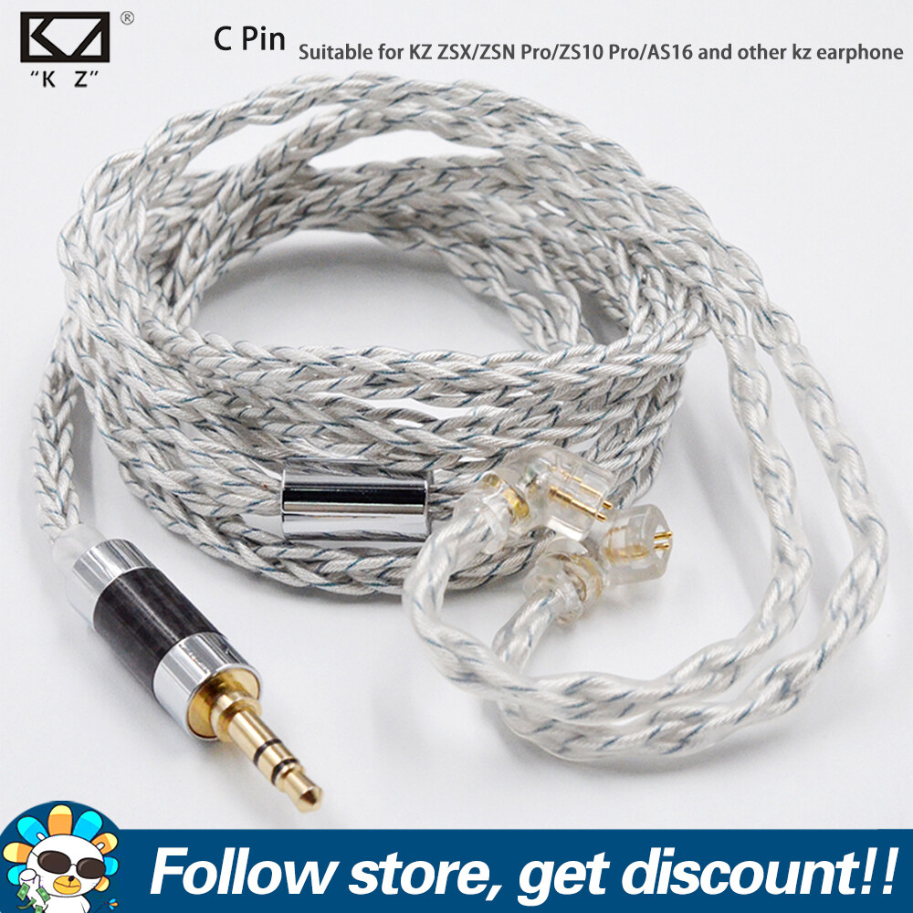 KZ Upgrade Earphone Cable 784 Core Silver-plated Replacement Headphone Wires 2Pin 0.75mm Earbud Replaced Cables For KZ ZSN EDA DQ6S EDX Ultra ZS10 PRO ZSX DQ6 ZES ZAX ZAS ASX EDS GK G5 GS10 GSE CCA CA