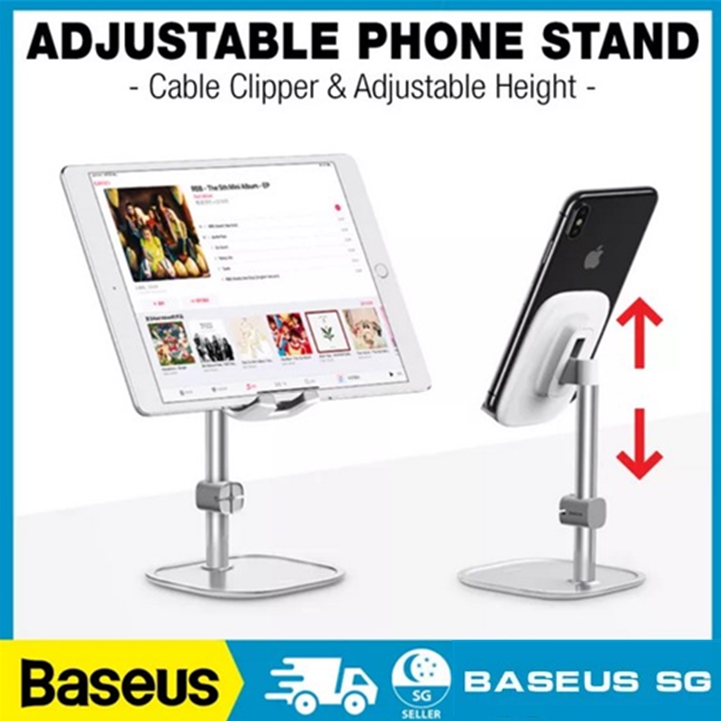 Baseus Telescopic Youth Adjustable Height Universal Desktop Mobile Tablet Holder 4 Inch To 12.9 Inch Strong Durable Base Stand Holder