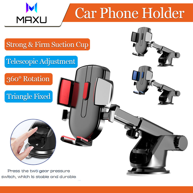 360° Car Phone Holder Car Windscreen Mobile Dashboard Mount Gravity Double Stable Strong Suction Cup Car Mount Holder for iPhone Huawei Xiaomi