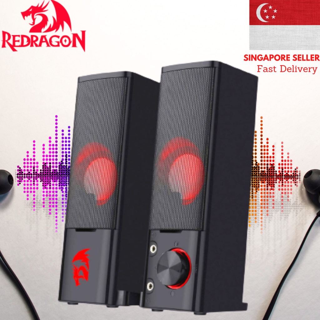 Redragon GS550 Orpheus PC Sound Bar Speakers For Laptop Desktop Computer PC Sound System Entertainment LED Gaming Speakers Desktop Gamer Gift USB Speakers PC Speakers Computer Speakers Speakers For PC