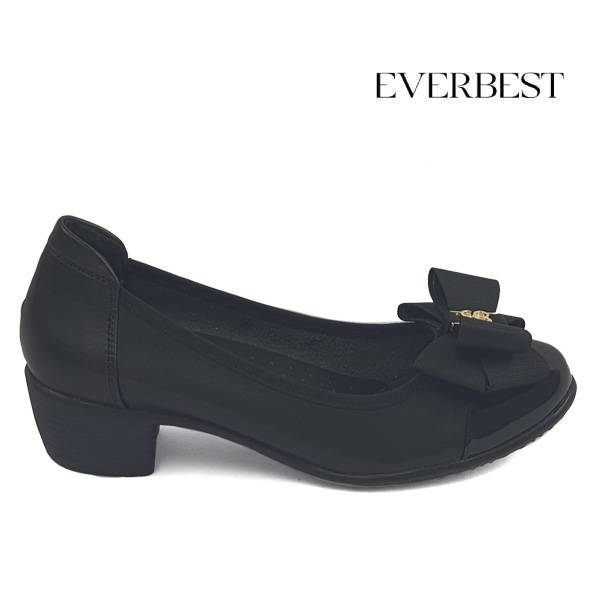 Everbest Women's Shoes - BT9011 Comfort Pumps with Bow & Cushion Heel Grip