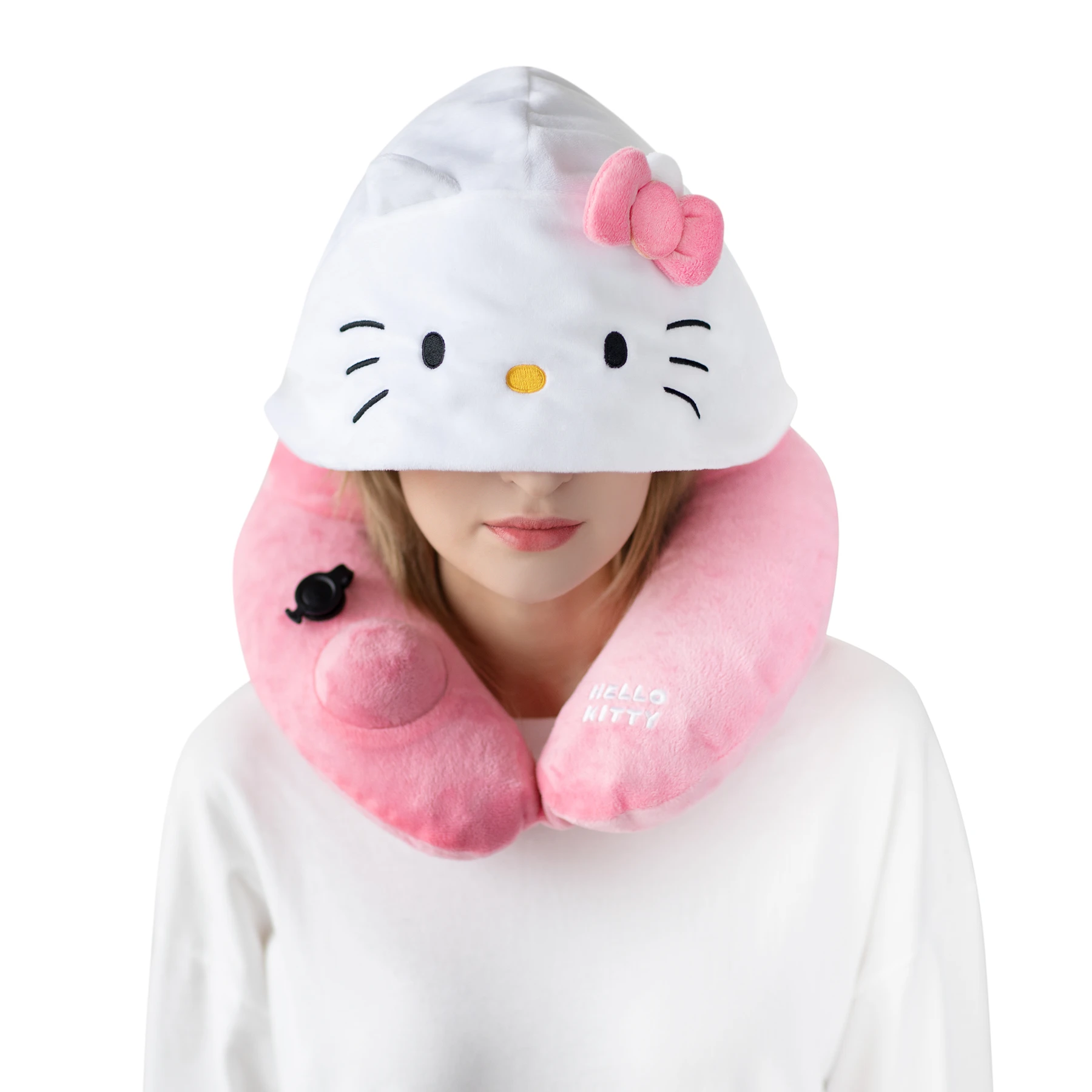 Travelmall x Hello Kitty Hooded Pillow with Patented Pump