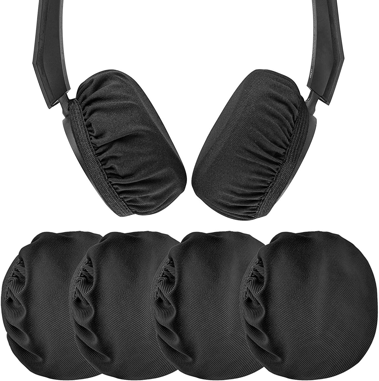 Geekria 2 Pairs Small Flex Fabric Earpad Covers/Headphone Covers/Stretchable and Washable Sanitary Earcup Protectors Compatible with Solo 2.0, Solo 3.0, Fits 1.57"-3.15" Inches Headphone Earpads