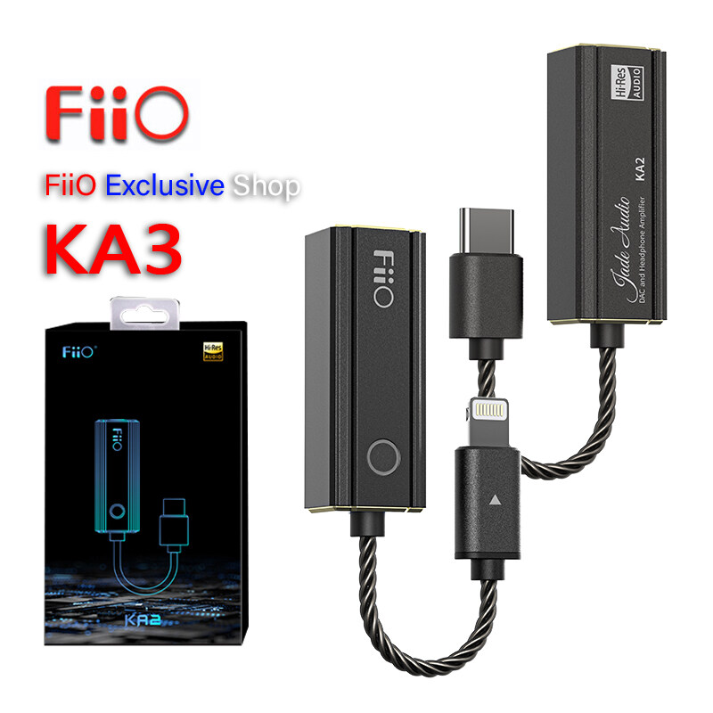 FiiO KA2 TypeC/Lightning To 4.4mm Dongle, Double DAC CS43131 DSD256, HIFI Cable Adapter for Android IOS MAC Win10