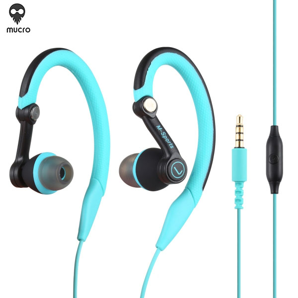 Mucro MB-232 Running In-Ear Sport Earbuds Earhook Wired Stereo Headphones for Jogging Gym